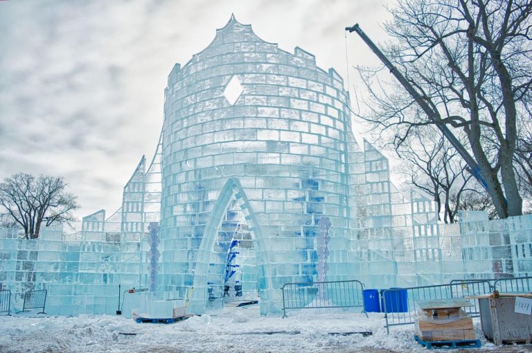 Bonhomme's Ice Palace and dome take shape for Winter Carnival The